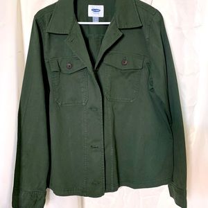 Army green jean jacket